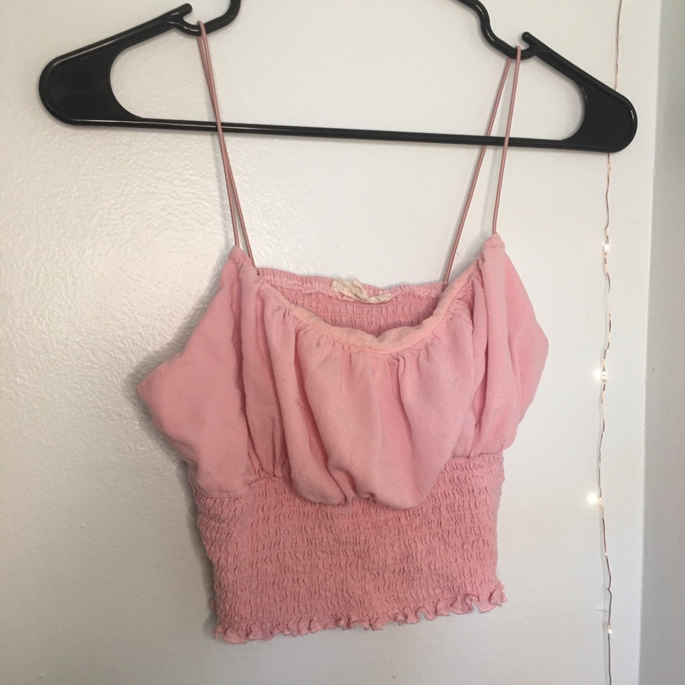 PACSUN Smocked Tank Top Pink